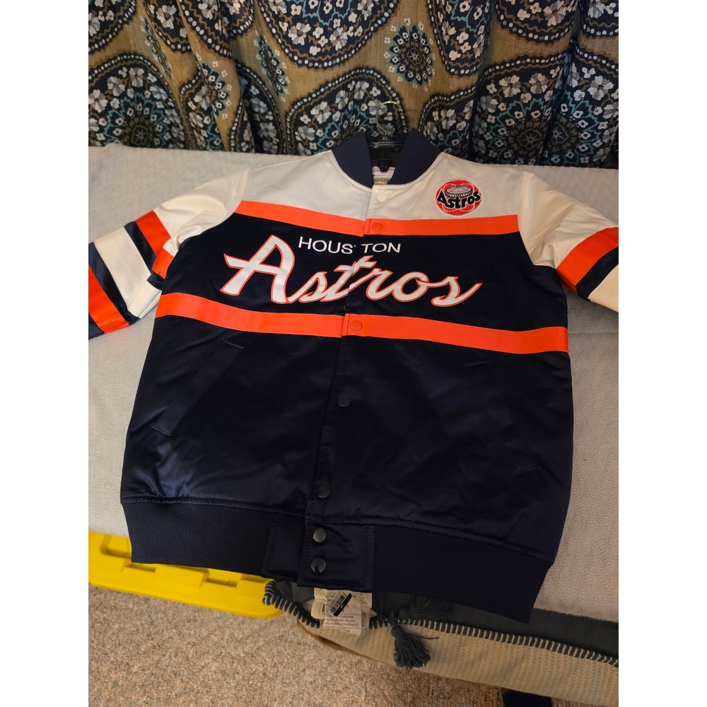 Mitchell & Ness Houston Astros MLB Special Heavyweight Jacket Navy Orange Small
